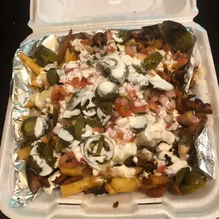 Street Fries with Pastor and extra Pastor~AMAZING