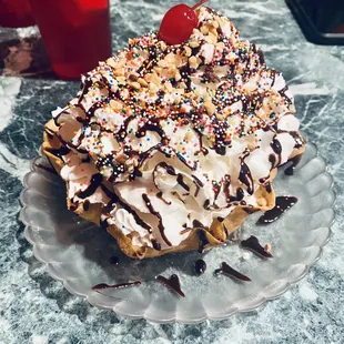 Fried Ice cream with extra extra whipped cream