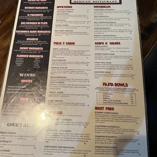 menu
