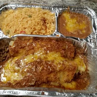 Beef enchilada dinner