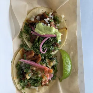 Al pastor tacos. Excellent! Meat was tender.