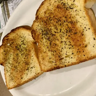 two slices of bread on a plate