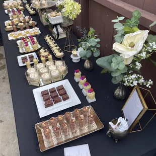 The desserts on the table.