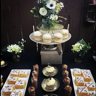 a table of desserts