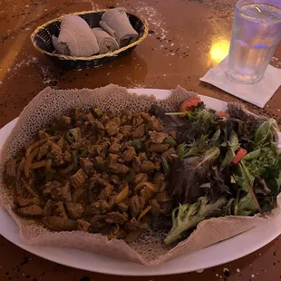 a plate of food on a table