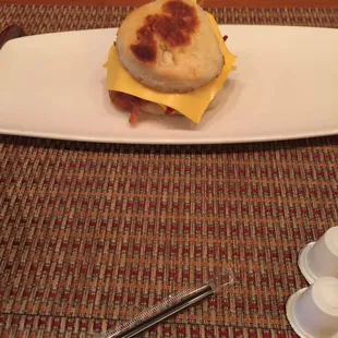 Bacon and cheese breakfast sandwich!