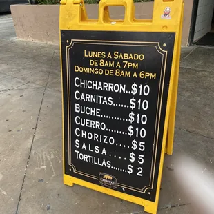 9/26/21 (sun): Menu board