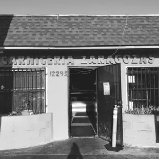 the entrance to the restaurant