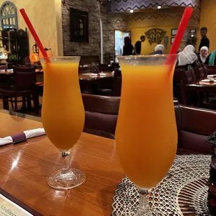 Mango Lassi and Passion Fruit Juice