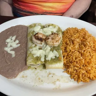 Shrimp enchiladas