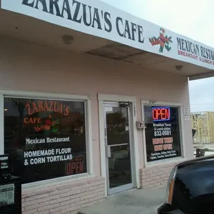 the front of the restaurant