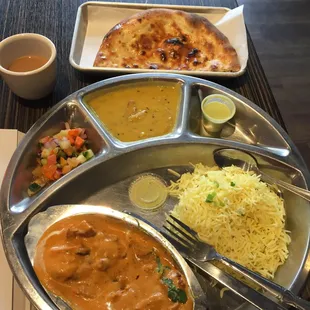 Chicken tikka masala plate with a half naan - they're huge and the half was more than enough!