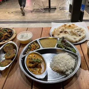 Chicken Tikka Masala Meal, Masala Chai, Tandoori Naan - Full, Aloo Tikki, Chicken Boti Sizzler - Small