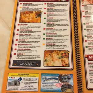 Macaroni menu