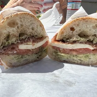 Caprace sandwich with prosciutto