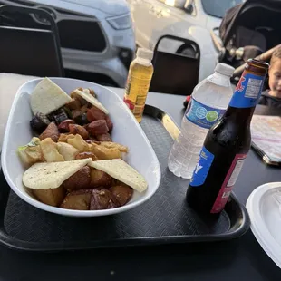 Outside tables with the picada for 2