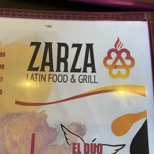 The menu
