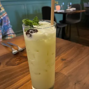 Rum and spiced rum pineapple vanilla and matcha