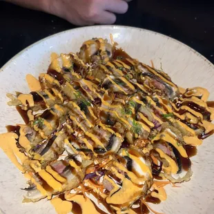 Monkey Brain (fried mushroom stuffed with spicy tuna)