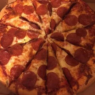 A large pepperoni and cheese