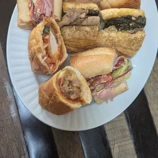 Assortment of subs I cut up and served on a platter. Soooo good!!!!