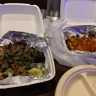 Behari Kabob (left) and Chicken Tikka (right)