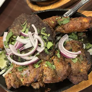 #6 Mix Grill (Beef Bihari Kabab, (1) Beef Chapli Kabab, Beef Seekh Kabab)