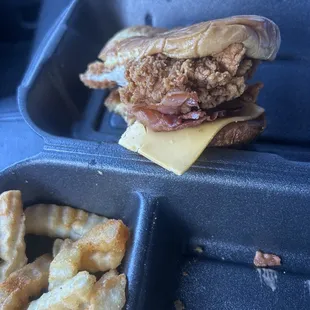 Sad looking chicken sandwich