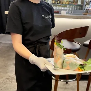 The shrimp spring rolls are very generous portion.