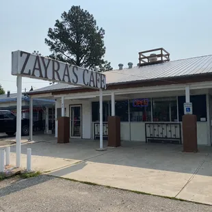 the front of the restaurant