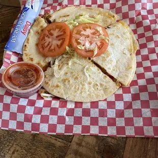 Shredded brisket quesadilla