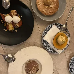 a variety of desserts on a table