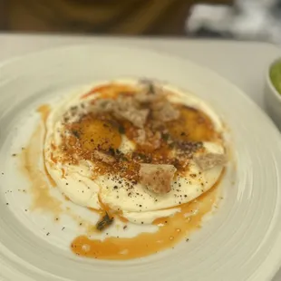 Egg cilbir with chili oil