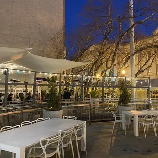 Nighttime patio