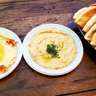 Hummus, baba, &amp; pita