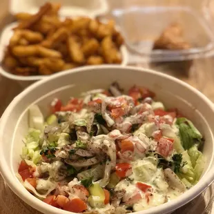 Gyro and Basmati Rice Bowl with Fries