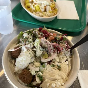 Build your own salad and Greek fries