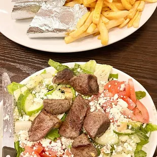 Gyro &amp; fries Greek Salad w/beef