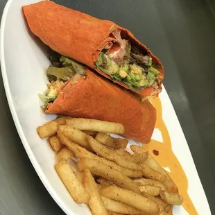 Fire Wrap with fries