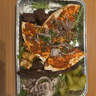 a tray of food
