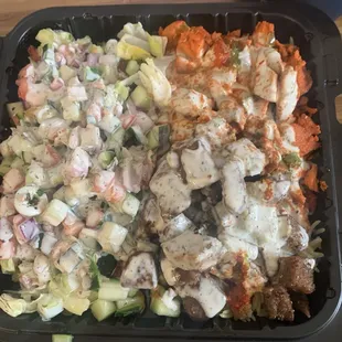 Mixed platter with salad