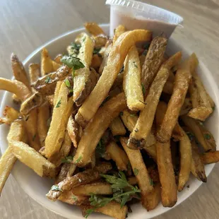 Herb Fries with Purple Dip