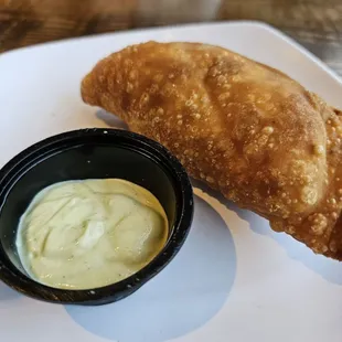 a plate of empanadas
