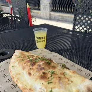 Breakfast Calzone and mimosa of course
