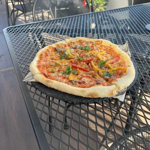 a pizza on a table