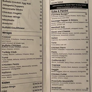menu