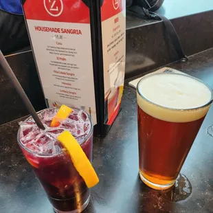 Sangria and a zaza beer