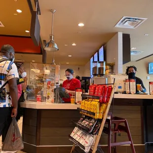 customers at the counter