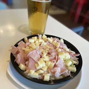 Their Salad with Ham and Swiss overload. And Beer dressing! Lol