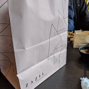 Pretty bag to take home the leftovers?